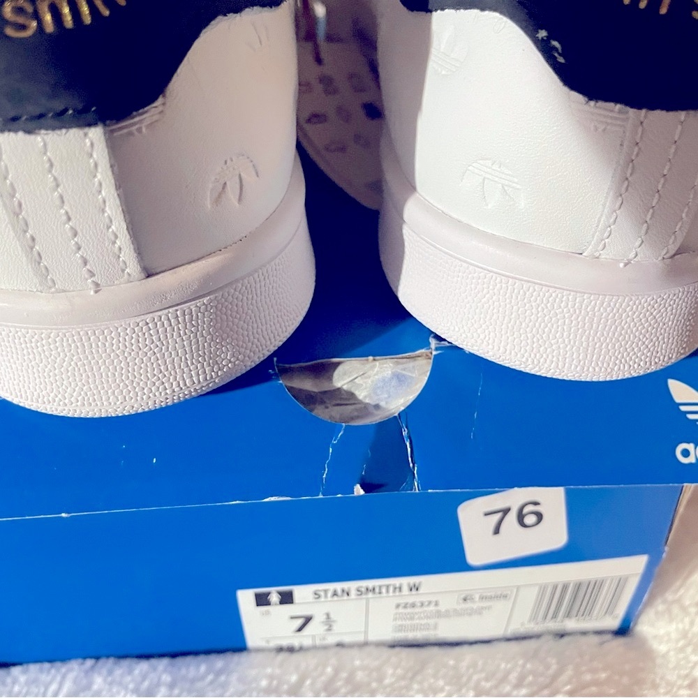 Adidas Women's Stan Smith White Leather Classic Shoes FZ6371 New in Box size 7.5 - Picture 14 of 16